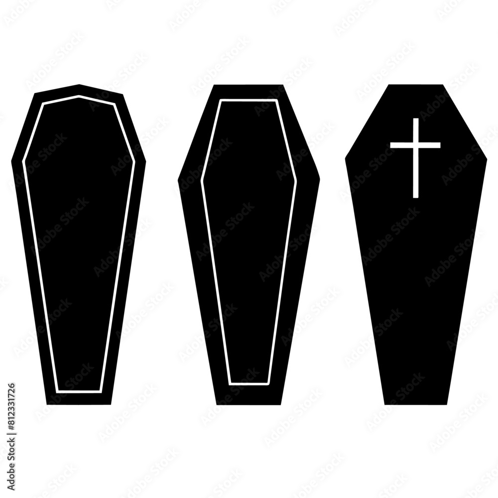 coffin icon vector silhouette, a set of group ,varies style black color silhouette, white background (13) coffin icon vector silhouette, a set of group ,varies style black color silhouette, white background (13)