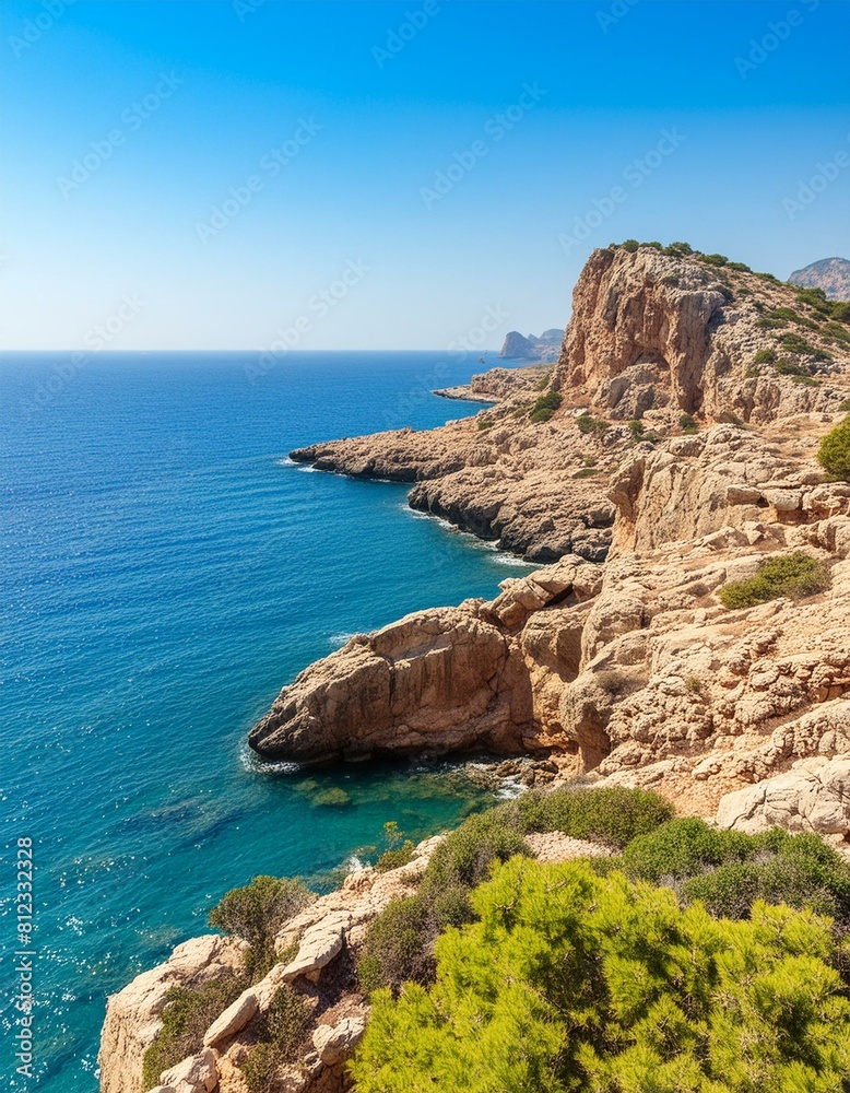 rocky seaside of the Mediterranean coast in good weather