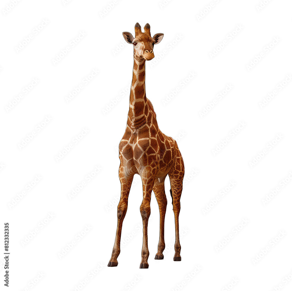 Obraz premium Tall giraffe standing alone with a long neck