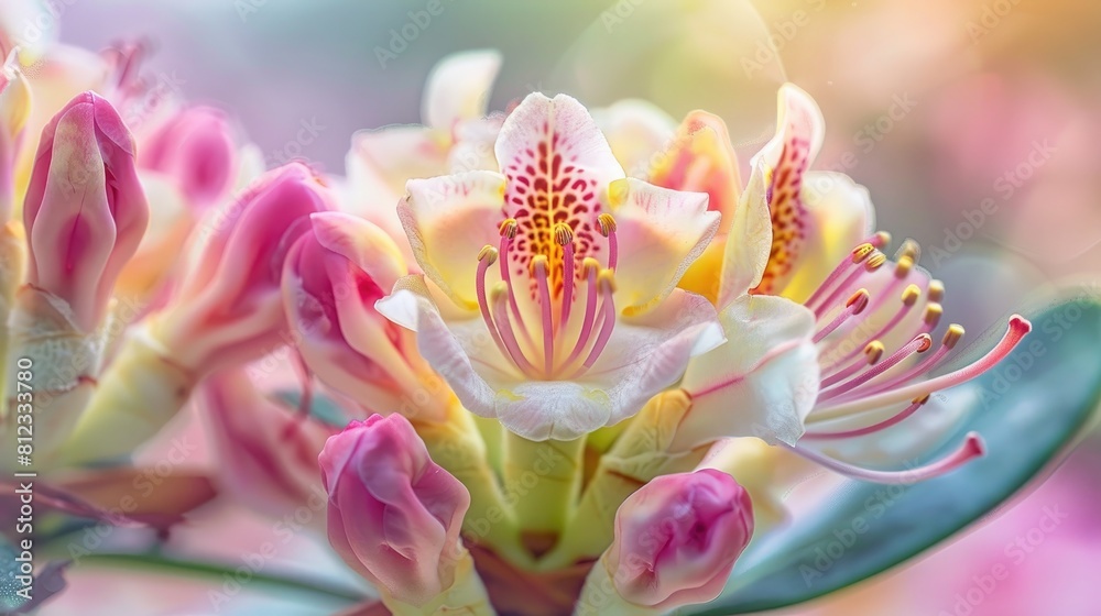 Fototapeta premium Close view of blooming Rhododendron flower