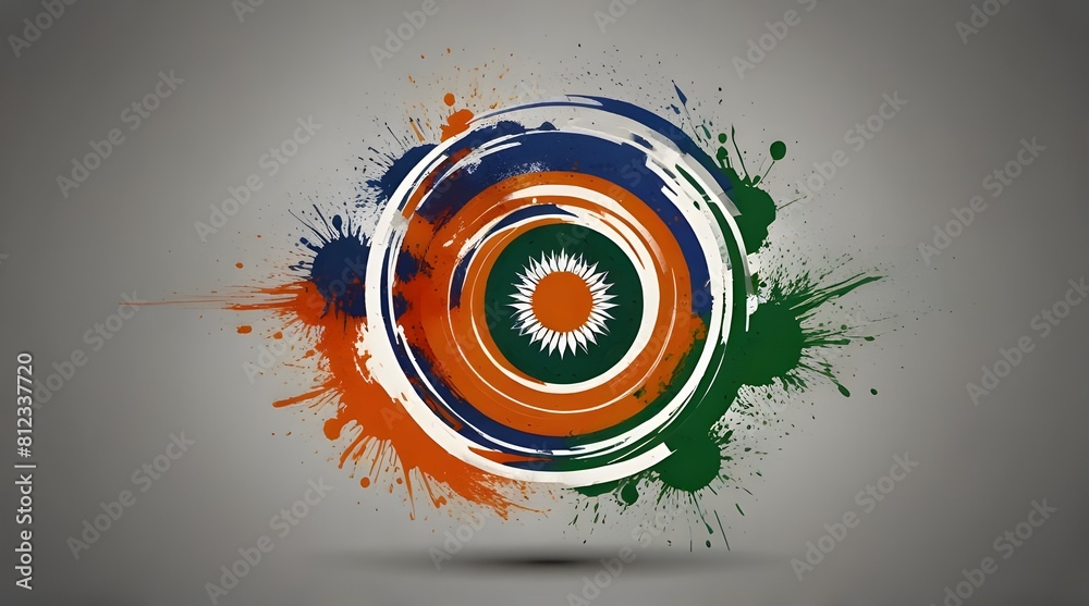 Abstract Indian Tricolor with Ashoka Chakra Conceptual.generative.ai Abstract Indian Tricolor with Ashoka Chakra Conceptual.generative.ai