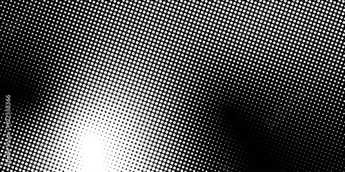 Dot white black pattern gradient texture background. Abstract pop art halftone and retro style.