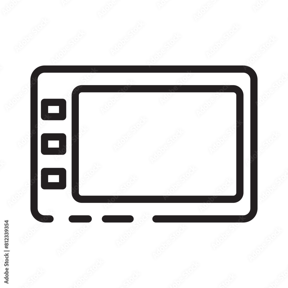 Car Headunit Multimedia Line Icon