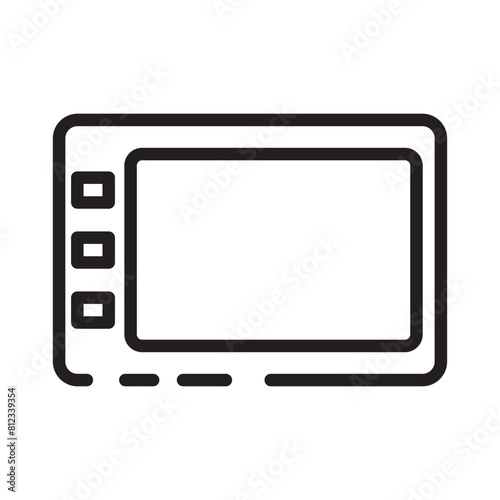 Car Headunit Multimedia Line Icon