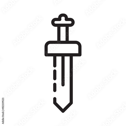 Chinese Sword Weapon Line Icon