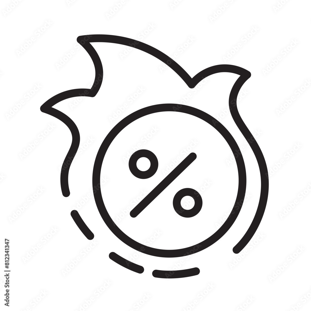Discount Fire Sale Line Icon