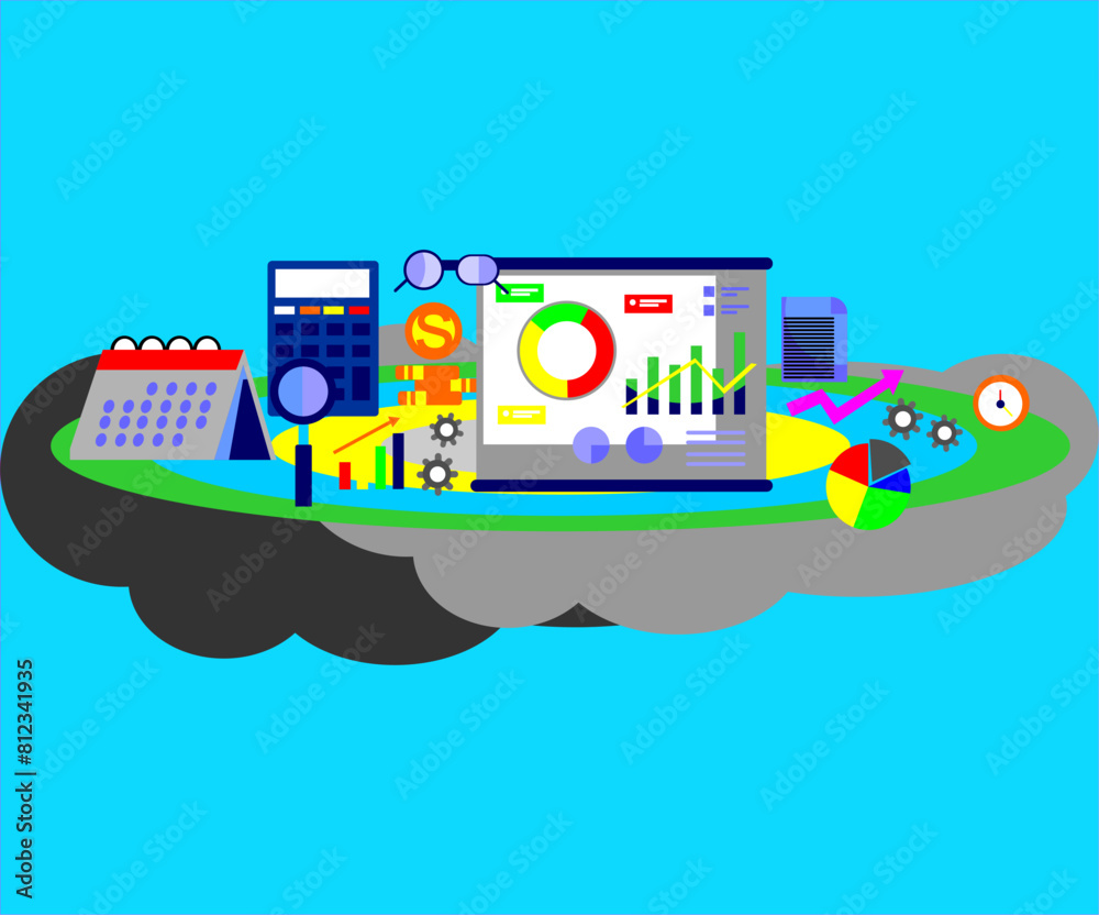 Obraz premium Flat Design Business and Finance Concept Illustration