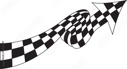 Modern Vector black and white checkered auto racing flags and finishing tape svg  vector
