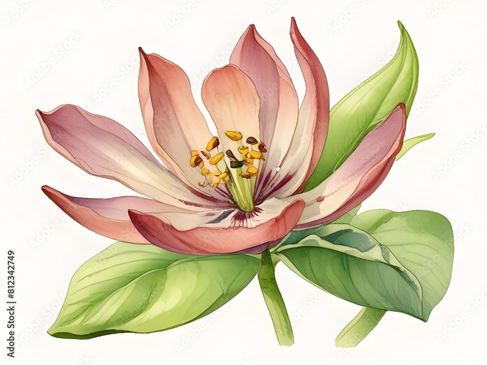 Naklejka premium Buckbean Flower Watercolor Plant Nature Art