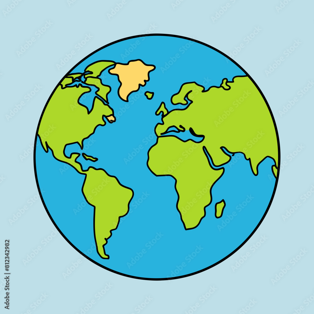 Obraz premium World Map 2D Vector