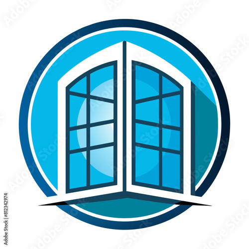 Window Glass Company Logo Vector Illustration