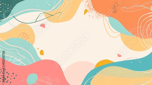 Abstract art in warm tones with fluid shapes and lines