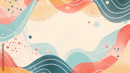 Abstract art with fluid shapes and pastel colors