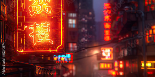 Neon Nights: An atmospheric image capturing the electric glow of neon signs illuminating the streets and buildings of a bustling city at night