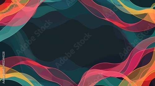 Colorful abstract waves on a dark background
