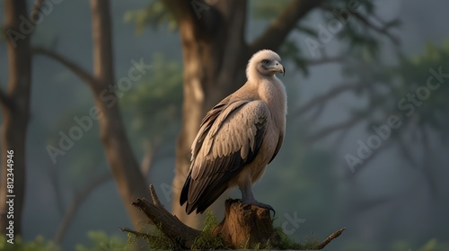 Himalayan griffon vulture Gyps himalayensis perched.generative.ai photo