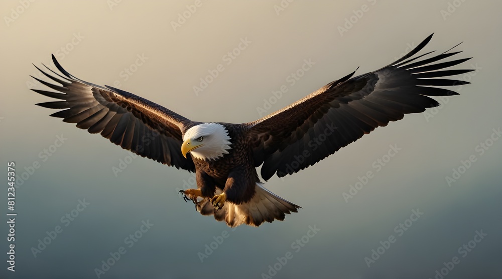 Obraz premium isolated on soft background with Eagle open.generative.ai