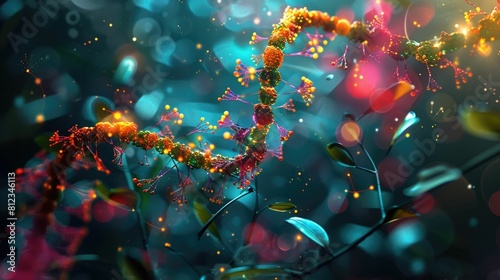 Folic Acid s Vital Role in DNA Synthesis and Cell Growth A Vibrant Microscopic Visualization