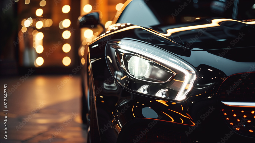 headlight of a car luxary black car headlight of a car luxary black car
