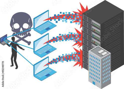 DDoS攻撃のイメージイラスト