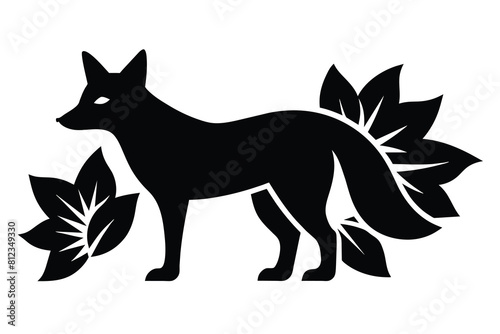 Template for laser cutting, wood carving, paper cut. Silhouettes for cutting. Fox vector stencil