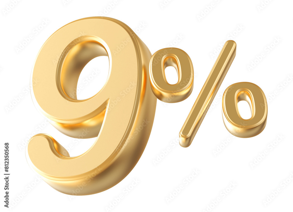 9 percent golden 3d render 9 percent golden 3d render