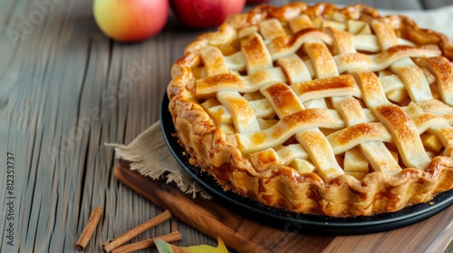 Tasty Autumn Delights: Apple Pie and Cranberries in Stunning 