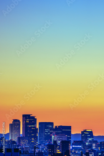 sunset over the city