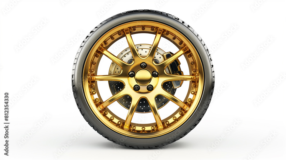 Obraz premium car wheel isolated on white