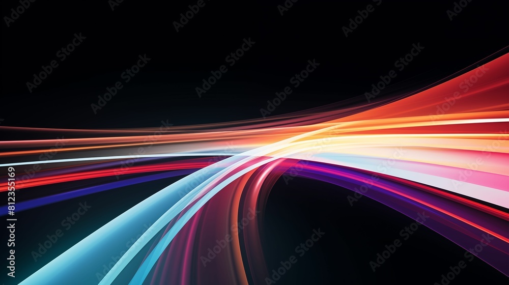 Colorful speed lines on black Background. Generative ai Colorful speed lines on black Background. Generative ai