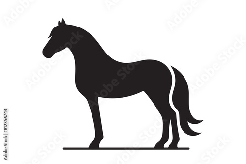 isolated black silhouette of a horse collection, Set of horse silhouette vector. A silhouette of a running horse, horse silhouette vector illustration