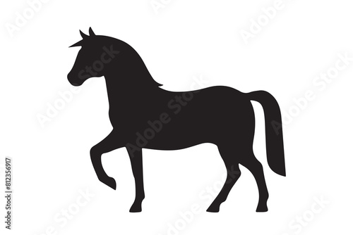 isolated black silhouette of a horse collection, Set of horse silhouette vector. A silhouette of a running horse, horse silhouette vector illustration © Trendy Design24