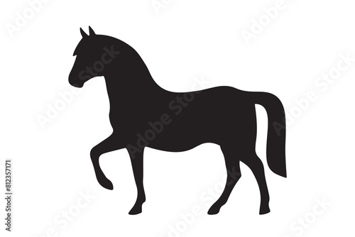 isolated black silhouette of a horse collection, Set of horse silhouette vector. A silhouette of a running horse, horse silhouette vector illustration