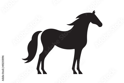 isolated black silhouette of a horse collection, Set of horse silhouette vector. A silhouette of a running horse, horse silhouette vector illustration