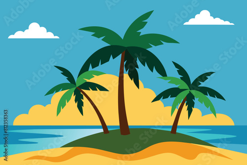 Tropical Scene Illustration Vector