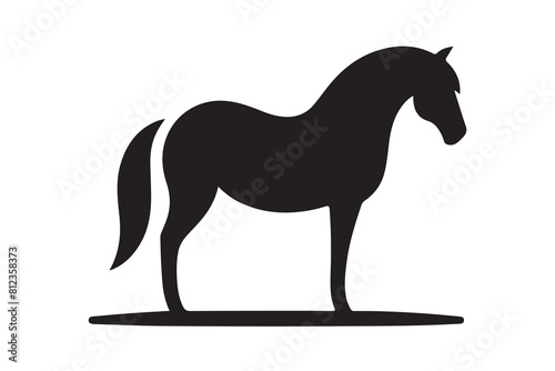 isolated black silhouette of a horse collection, Set of horse silhouette vector. A silhouette of a running horse, horse silhouette vector illustration
