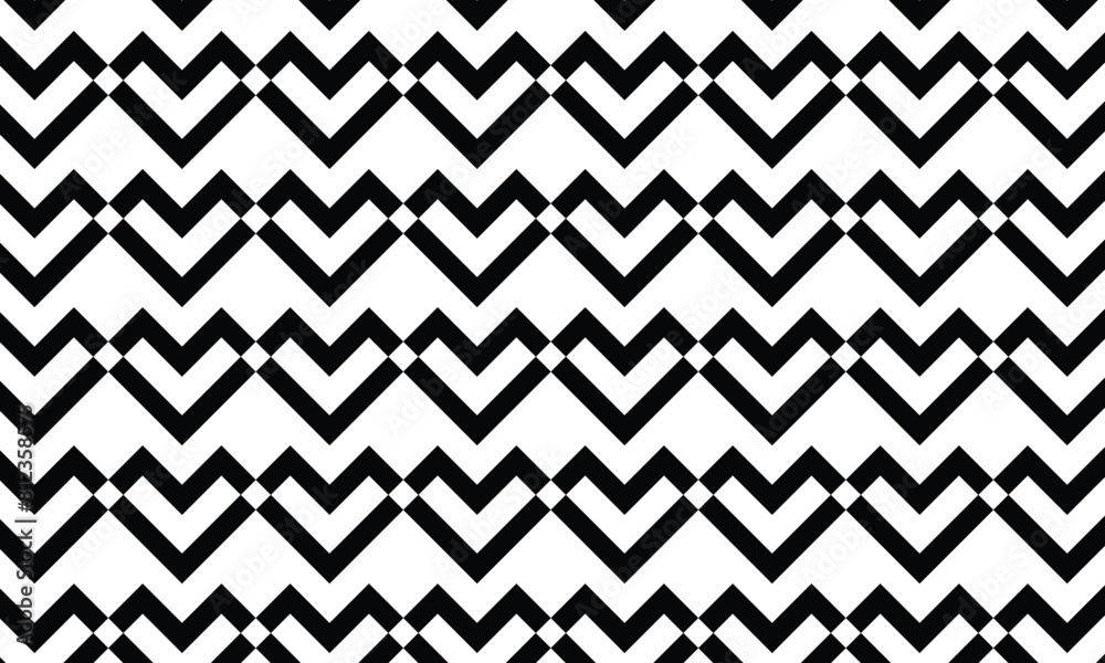 abstract simple monochrome geometric black heart pattern.