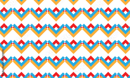 abstract simple monochrome geometric blue red orange wave pattern.