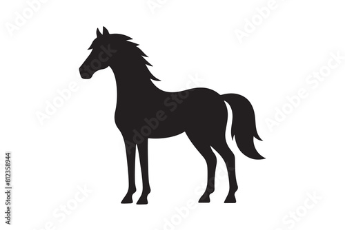 isolated black silhouette of a horse collection  Set of horse silhouette vector. A silhouette of a running horse  horse silhouette vector illustration