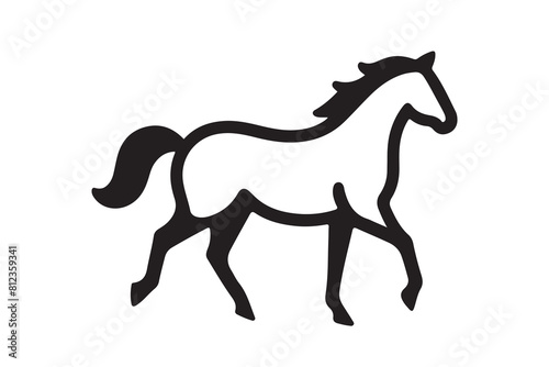 isolated black silhouette of a horse collection, Set of horse silhouette vector. A silhouette of a running horse, horse silhouette vector illustration
