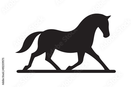 isolated black silhouette of a horse collection, Set of horse silhouette vector. A silhouette of a running horse, horse silhouette vector illustration