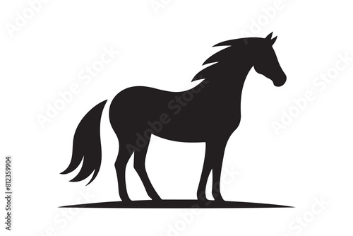 isolated black silhouette of a horse collection, Set of horse silhouette vector. A silhouette of a running horse, horse silhouette vector illustration