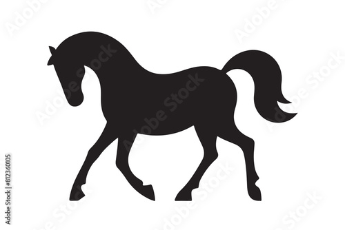 isolated black silhouette of a horse collection, Set of horse silhouette vector. A silhouette of a running horse, horse silhouette vector illustration