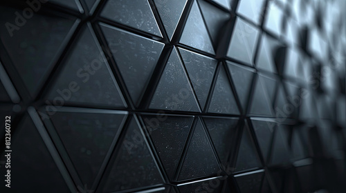 Abstract background with black triangle tiles
