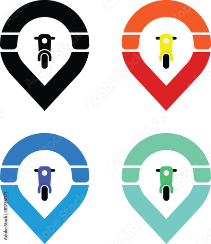 Call a Motorcycle Taxi Logo Collection
