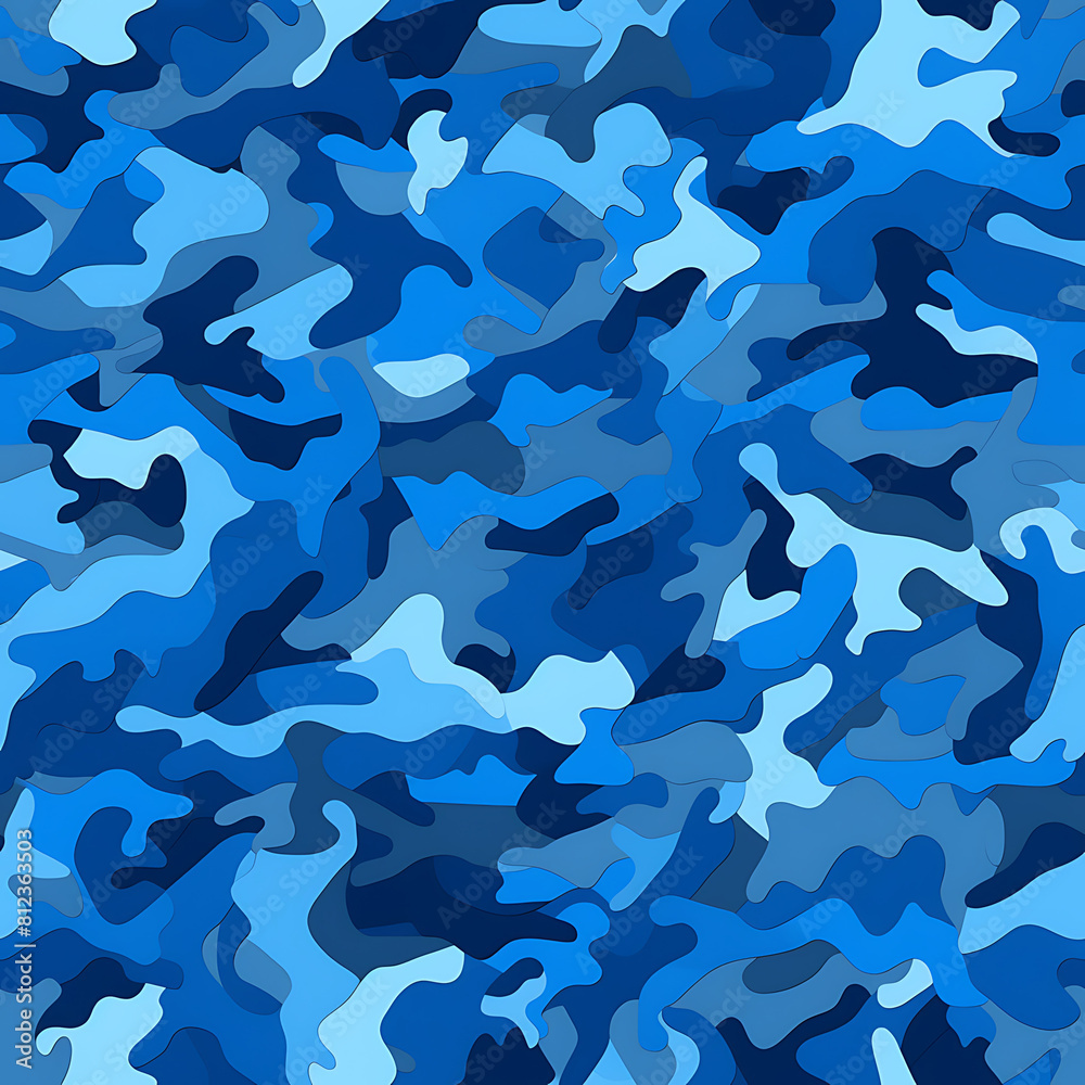Blue camouflage digital art seamless pattern, the design for apply a variety of graphic works Blue camouflage digital art seamless pattern, the design for apply a variety of graphic works