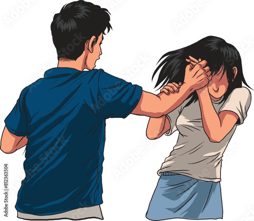 illustration of physical harassment