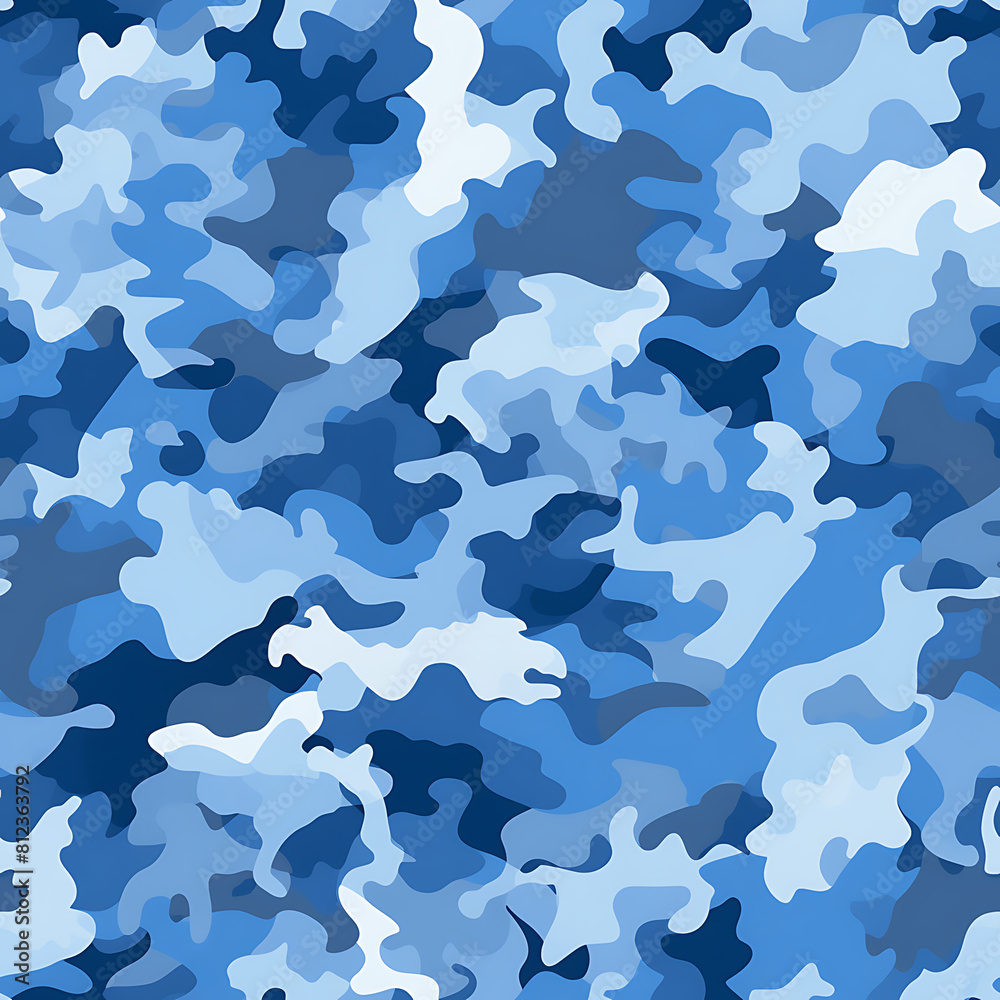 Blue camouflage digital art seamless pattern, the design for apply a variety of graphic works Blue camouflage digital art seamless pattern, the design for apply a variety of graphic works