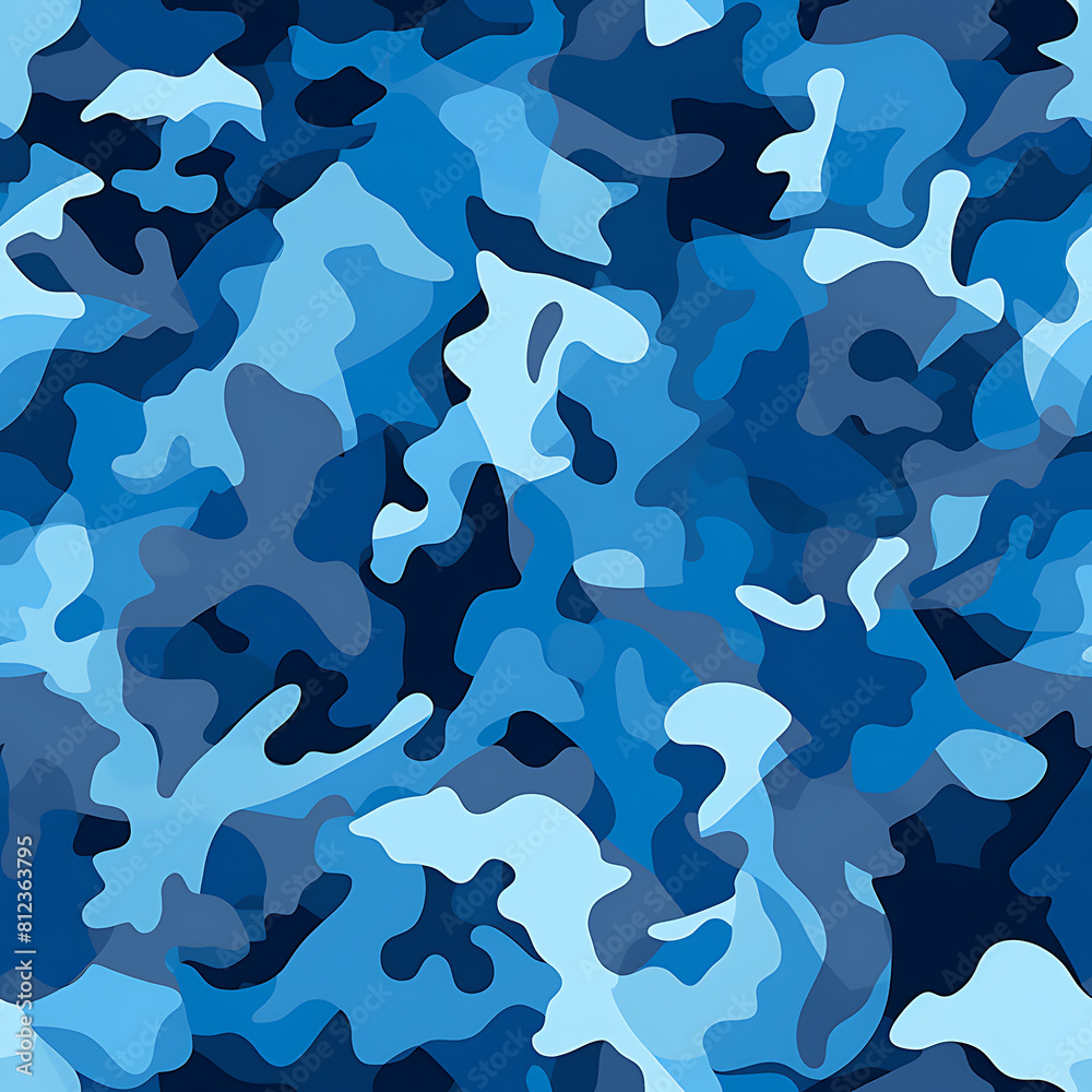 Blue camouflage digital art seamless pattern, the design for apply a variety of graphic works Blue camouflage digital art seamless pattern, the design for apply a variety of graphic works