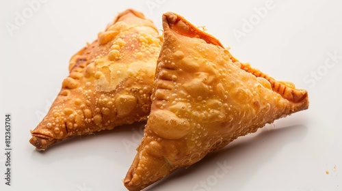 Deep Fried Sweet Pastry from Karnataka Karjikai or Karanji Festival Snack on White Background photo